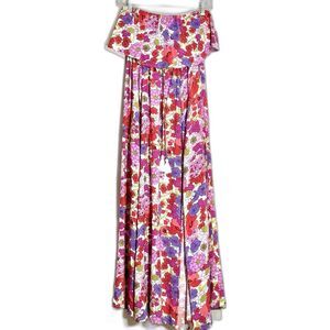 Japna Dress Off Shoulder Floral Strapless Maxi Size S